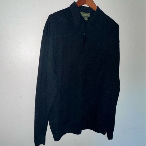 PRINCIPE Italian Merino Wool Fine Mens Sz XL /54 Sweater Shirt black - Picture 5 of 10